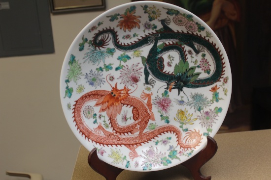 Chinese Twin Dragon Bowl