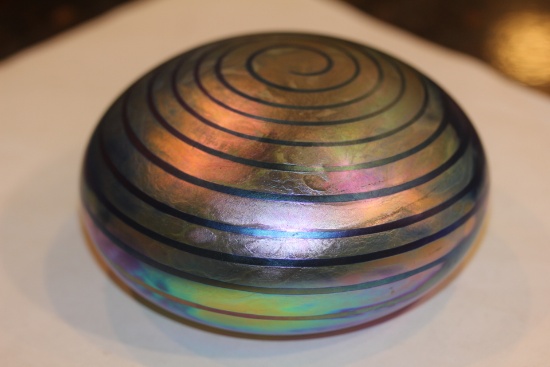 Iridescent Art Glass Paperweight