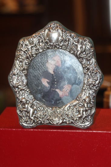 Ornate Sterling Rim Photo Frame