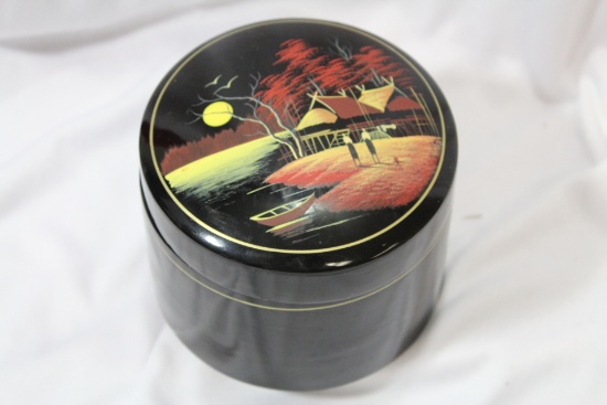 A Japanese Lacquer Staking Box