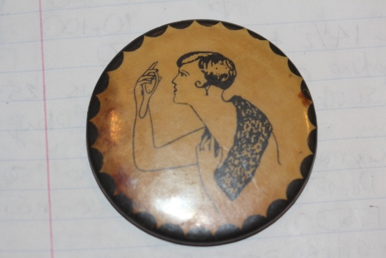 Vintage Risque Celluloid Mirror