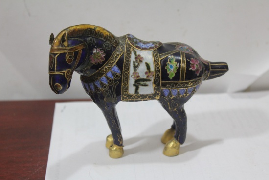 A Chinese Cloisonne Horse