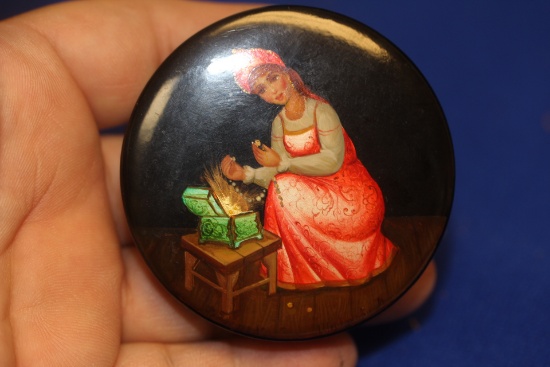 A Hand Painted Russian Lacquer Box