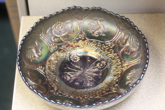 Carnival glass bowl