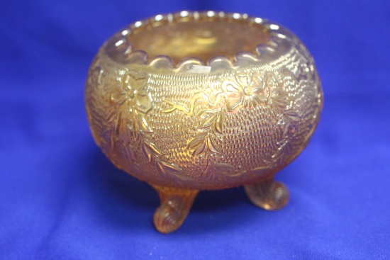 A Footed Carnival Glass Bowl