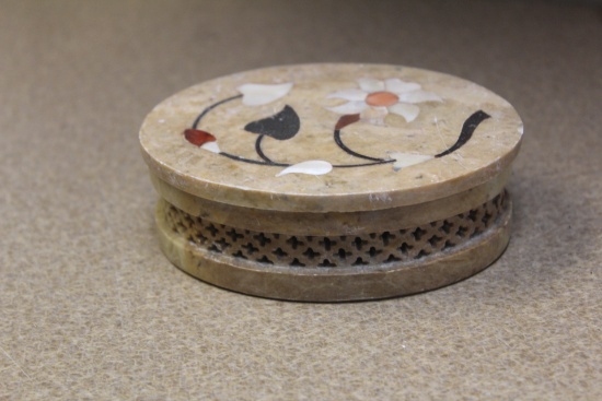Inlaid Soapstone Box