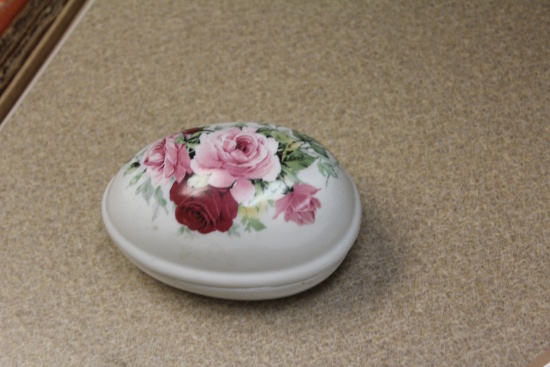 Baranyk Egg Form Ceramic Trinket Box