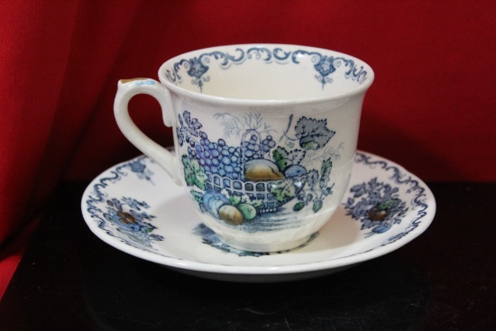 A Mason Fruit Basket Cup and Saucer