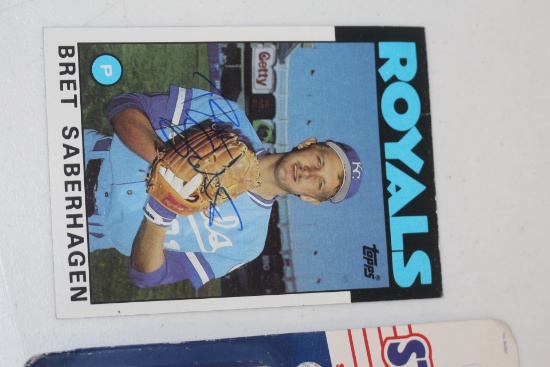Lot of 2 Signed Bret Saberhagen Articles