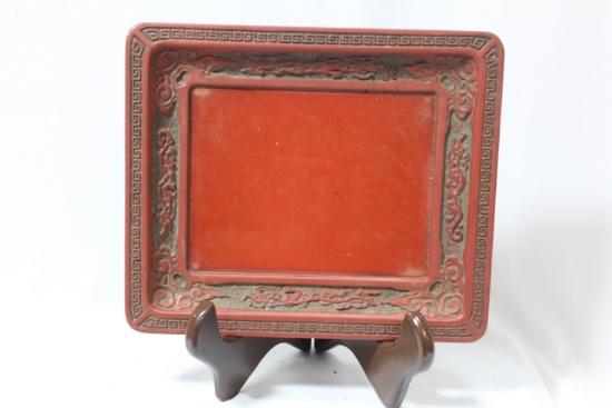 A Chinese Cinnabar Lacquer Tray
