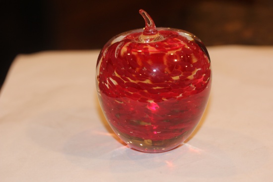 Art Glass Apple Paperweight