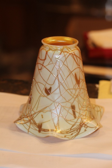 Stamped Steuben Iridescent Lamp Shade