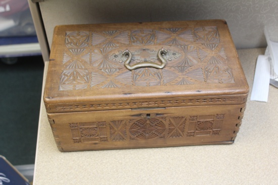 Vintage Carved Wooden Box