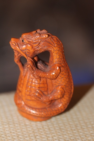 Japanese Dragon Wooden Netsuke
