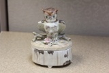 Ceramic Owl Trinket Box