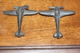 A Lot of 2 Miniature Pewter Airplanes