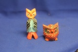 Hand Painted Wooden Owls