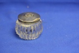 Sterling Top Cut Glass Container