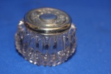 Sterling Top Cut Glass Container