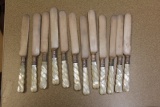 Sheffield Mother of Pearl and Sterling Band Knives