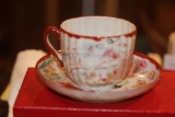 Antique Japanese Geisha Cup and Saucer