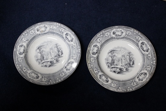 A Pair of Wedgwood Transferware Soup Bowls