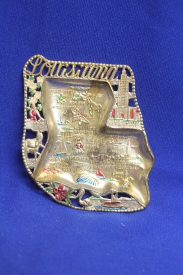 A Louisana Souvenir Metal Ashtray