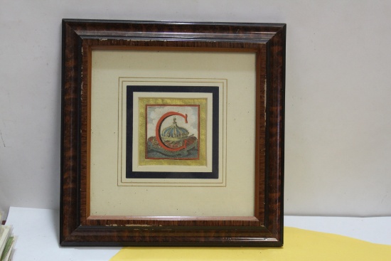 A Framed Letter "C" Calligraphy?