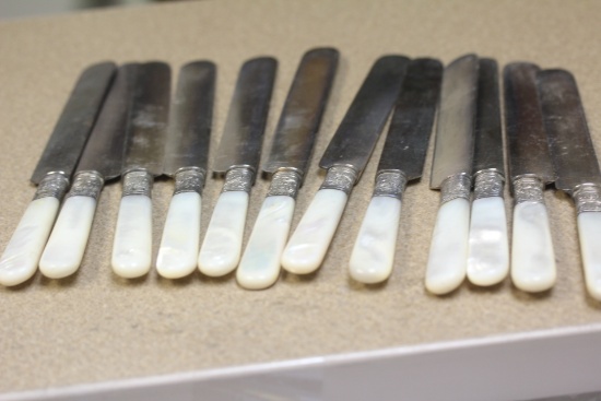 Set of 12 Sterling Band Butter Knives