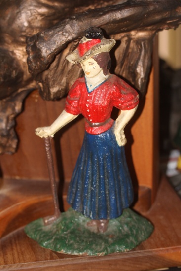 Vintage Cast Iron of a Victorian Lady