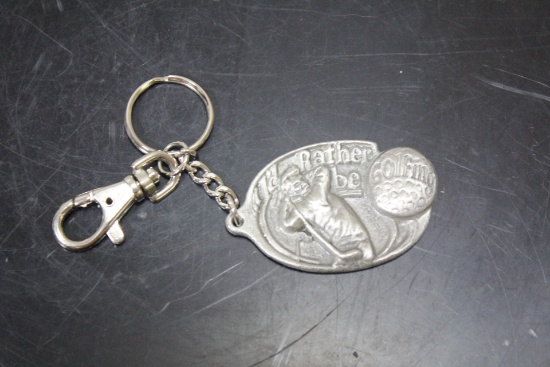 A Pewter Golfing Keychain
