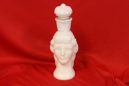 An Avon Milk Glass Parfume Bottle