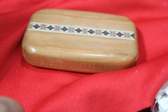 An Inlaid Wooden Slide Trinket Box