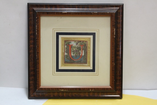 A Framed Letter "U" Calligraphy?