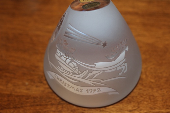 1972 Bohemian Etched Glass Paperweight