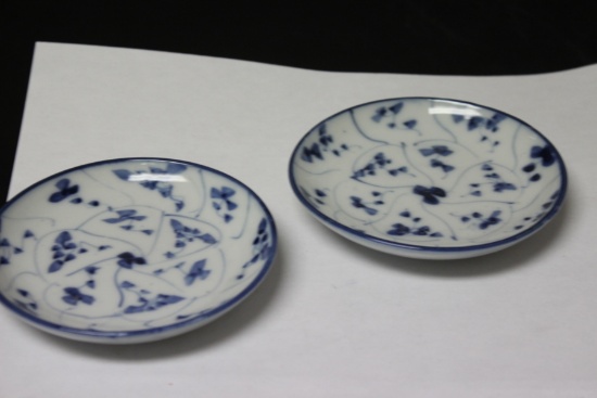 Set of Two Blue and White Chinese/Oriental Dishes