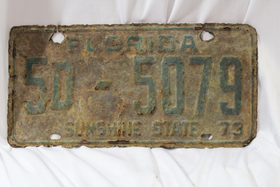 A 1973 Florida License Plate