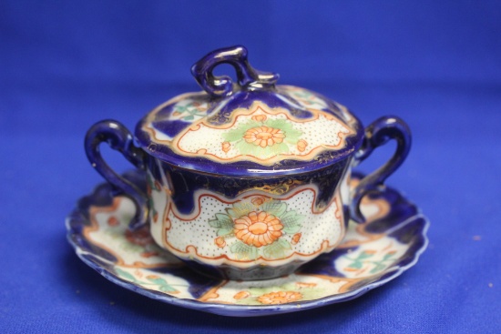 A Japanese Sugar Container with Undertray