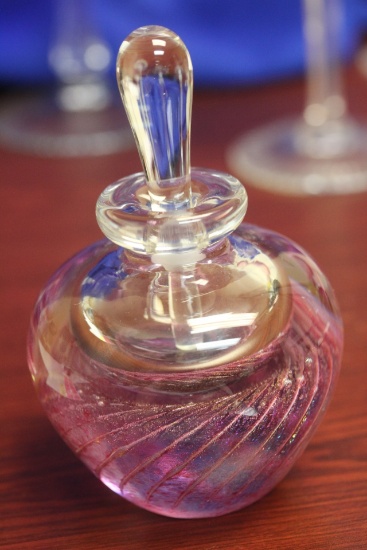 A Signed Artglass Parfume Bottle