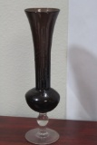 An Amethyst Etched Glass Vase