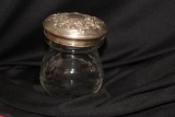 An Art Nuveau Ornate Sterling Top Etched Container