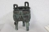 A Chinese Bronze Ding or Urn