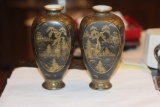 Pair of Signed Japanese Satsuma Vases