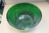 Vintage Green Glass Salad Bowl