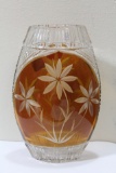 An Etched Glass Crystal Vase