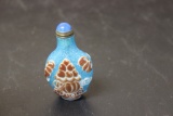 A Chinese Peking Glass Overlay Snuff Bottle