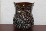 An Art Glass Owl Pitcher
