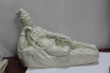 A Reclining Chinese Blanc de Chine Kwan Yin