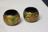 Lot of 2 Lacquer Napkin Rings