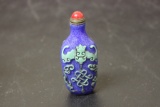 A Chinese Peking Glass Overlay Snuff Bottle